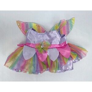 Build-a-Bear Purple Pink Rainbow Wings Fairy Princess Dress Tulle BAB